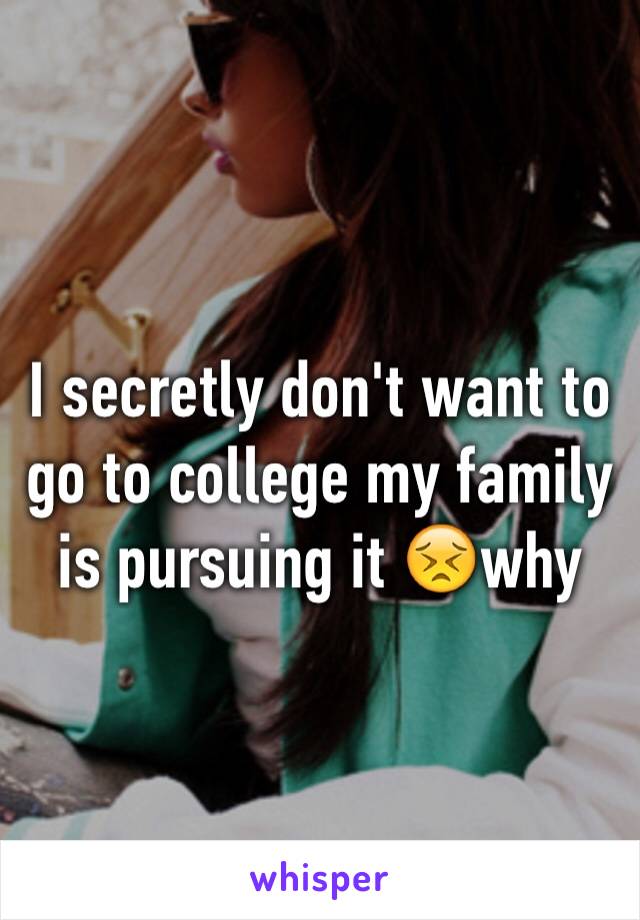 I secretly don't want to go to college my family is pursuing it 😣why