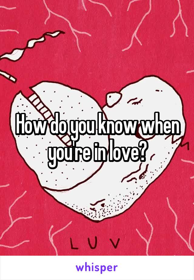 How do you know when you're in love?