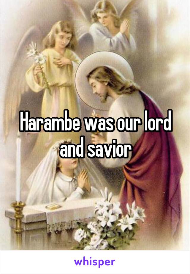 Harambe was our lord and savior