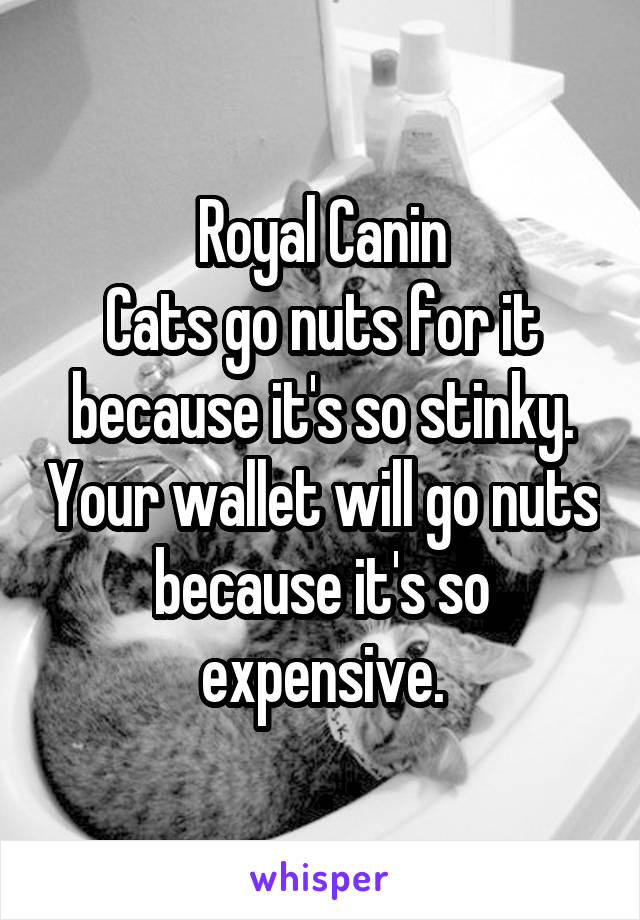 Royal Canin
Cats go nuts for it because it's so stinky. Your wallet will go nuts because it's so expensive.