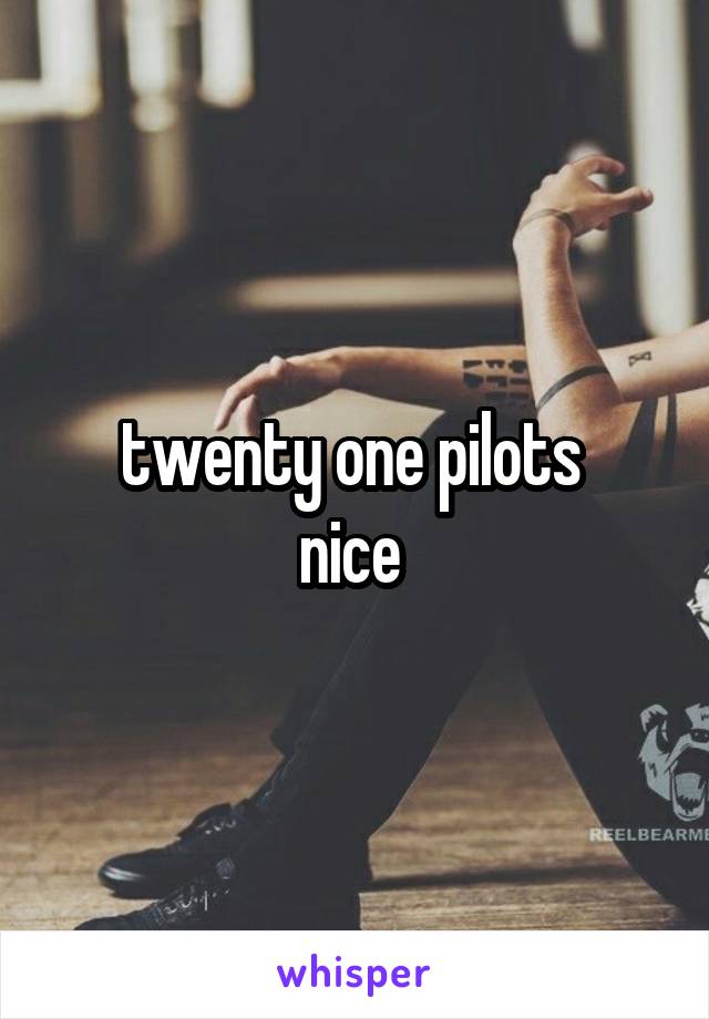 twenty one pilots 
nice 