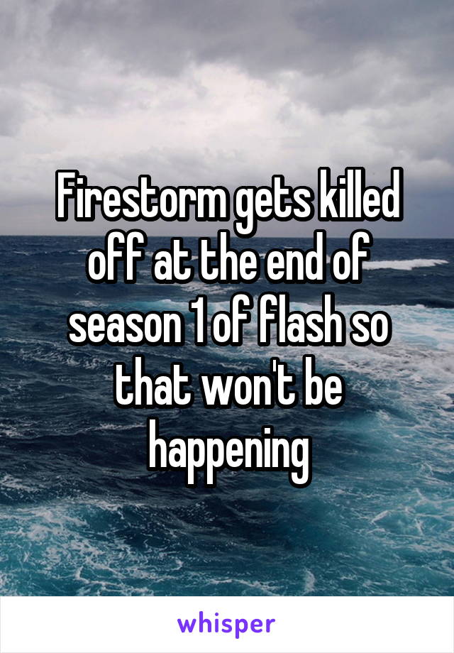 Firestorm gets killed off at the end of season 1 of flash so that won't be happening