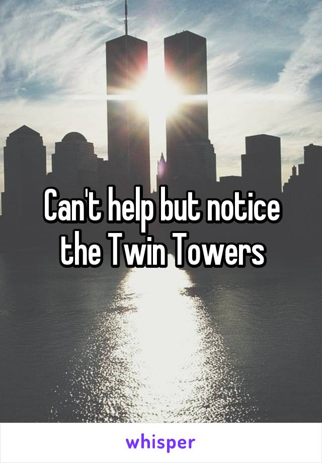 Can't help but notice the Twin Towers