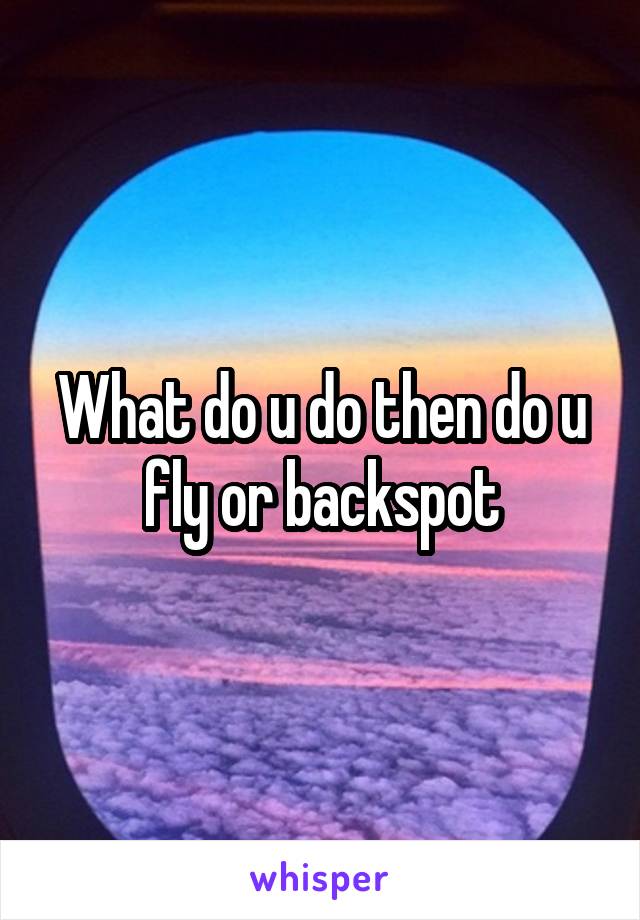 What do u do then do u fly or backspot