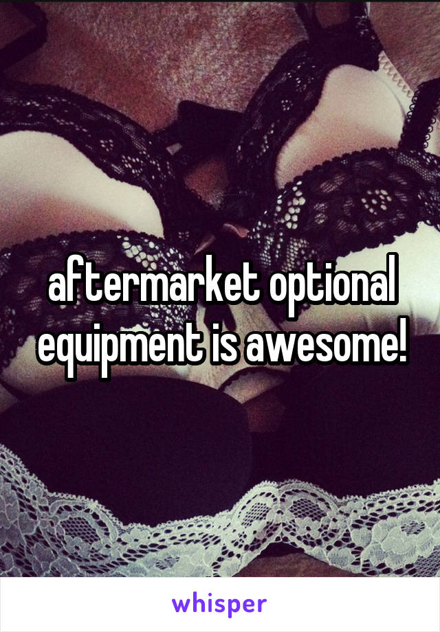 aftermarket optional equipment is awesome!