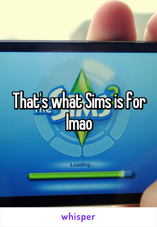 That's what Sims is for lmao