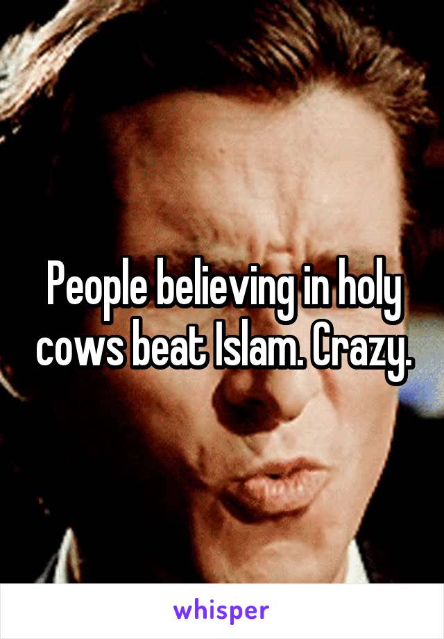 People believing in holy cows beat Islam. Crazy.