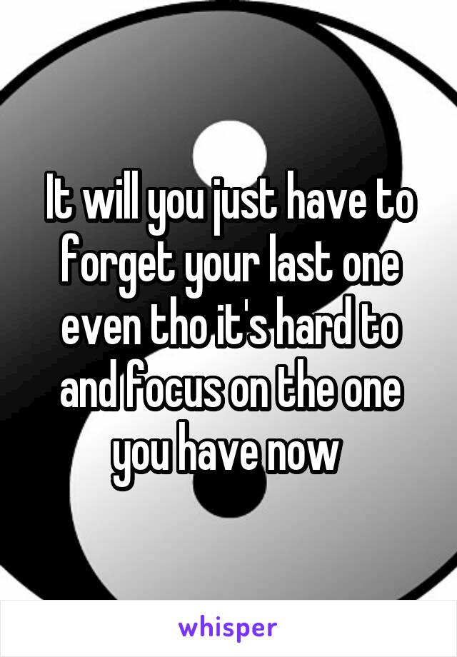 It will you just have to forget your last one even tho it's hard to and focus on the one you have now 