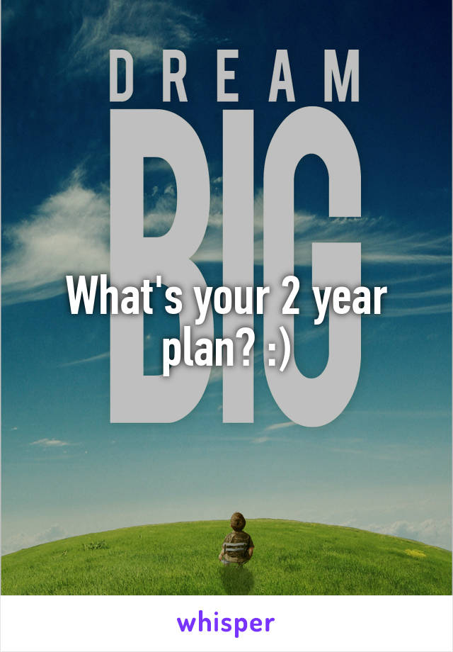 What's your 2 year plan? :)