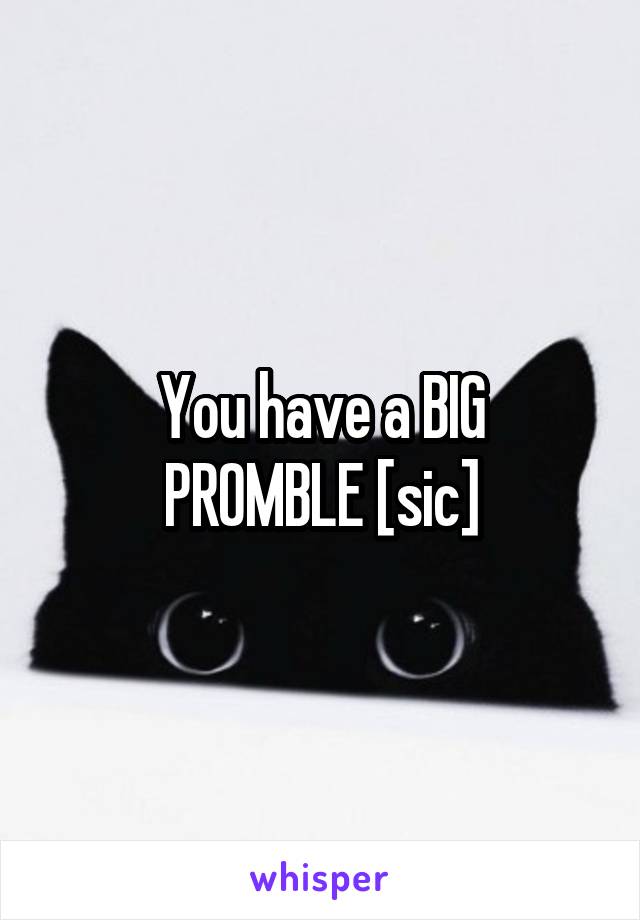 You have a BIG
PROMBLE [sic]