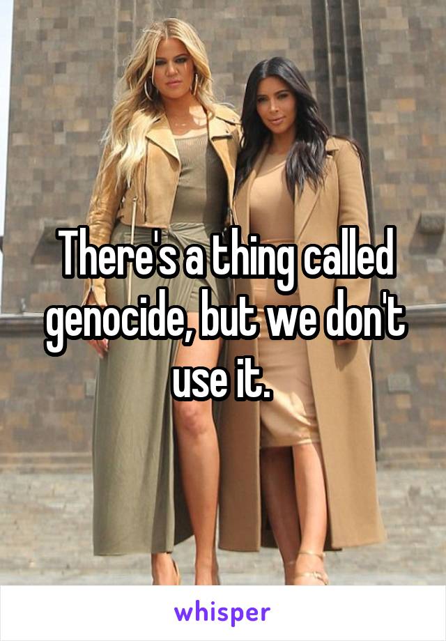 There's a thing called genocide, but we don't use it. 