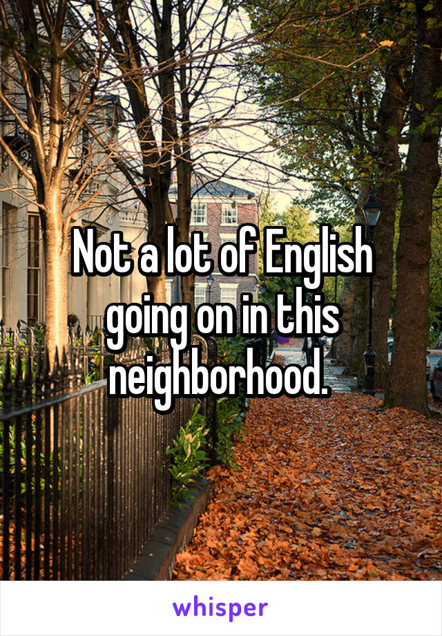 Not a lot of English going on in this neighborhood. 