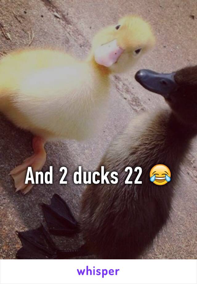 And 2 ducks 22 😂