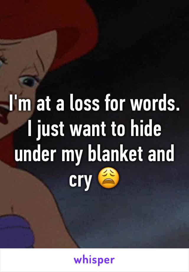 I'm at a loss for words. I just want to hide under my blanket and cry 😩