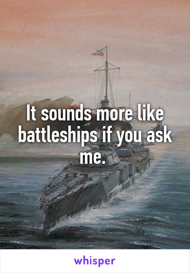 It sounds more like battleships if you ask me. 