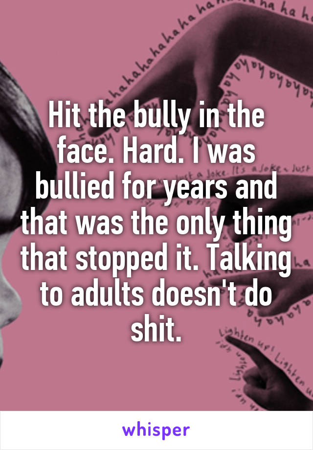 Hit the bully in the face. Hard. I was bullied for years and that was the only thing that stopped it. Talking to adults doesn't do shit.