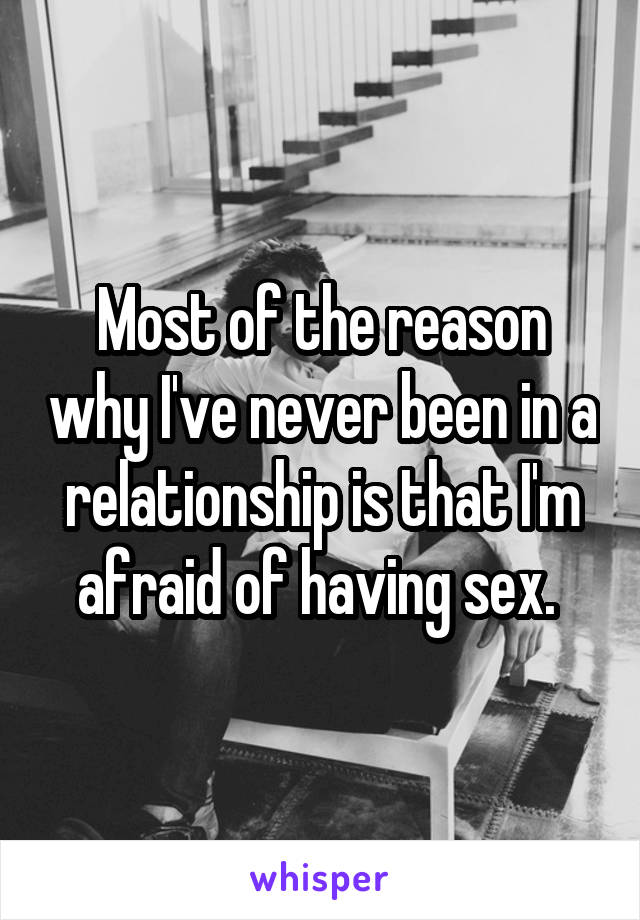 Most of the reason why I've never been in a relationship is that I'm afraid of having sex. 