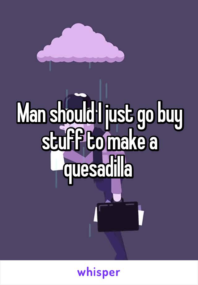 Man should I just go buy stuff to make a quesadilla 