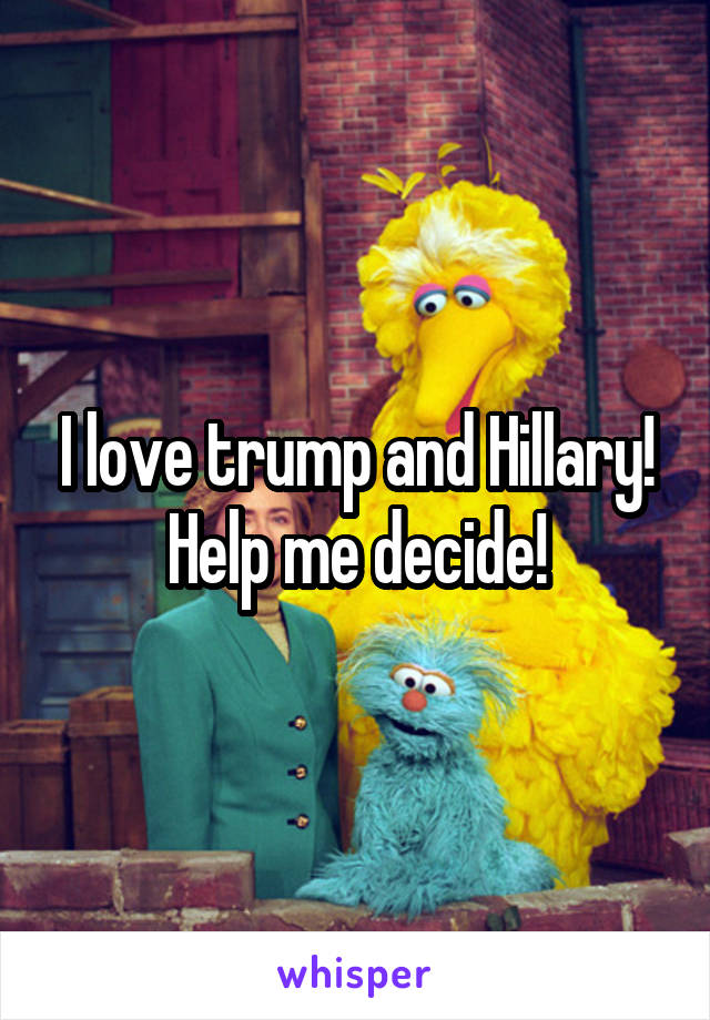 I love trump and Hillary! Help me decide!