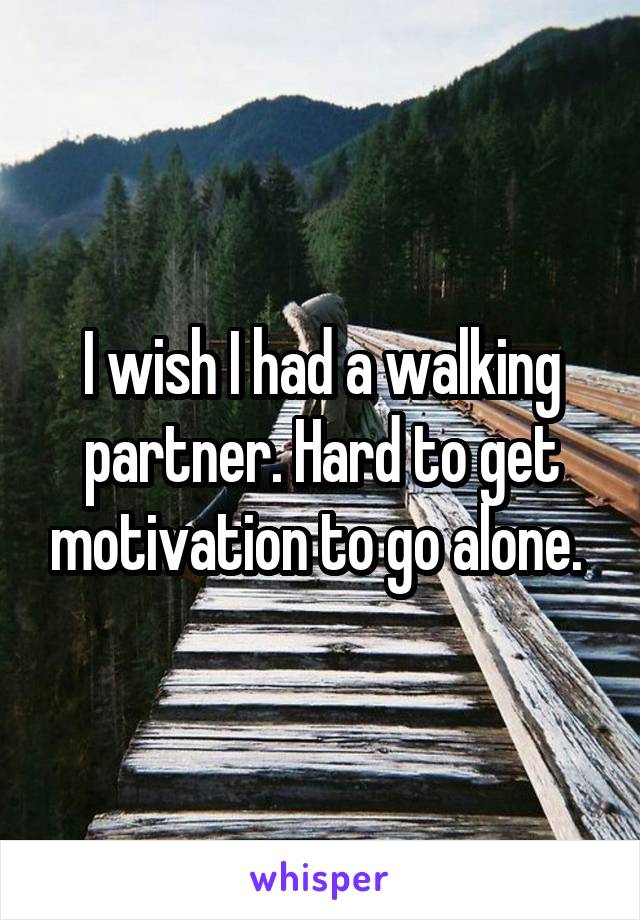 I wish I had a walking partner. Hard to get motivation to go alone. 