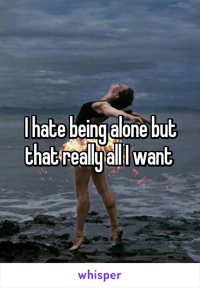I hate being alone but that really all I want 