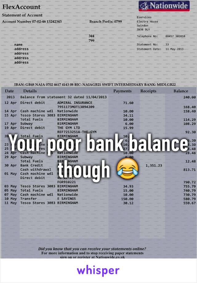 Your poor bank balance though 😂