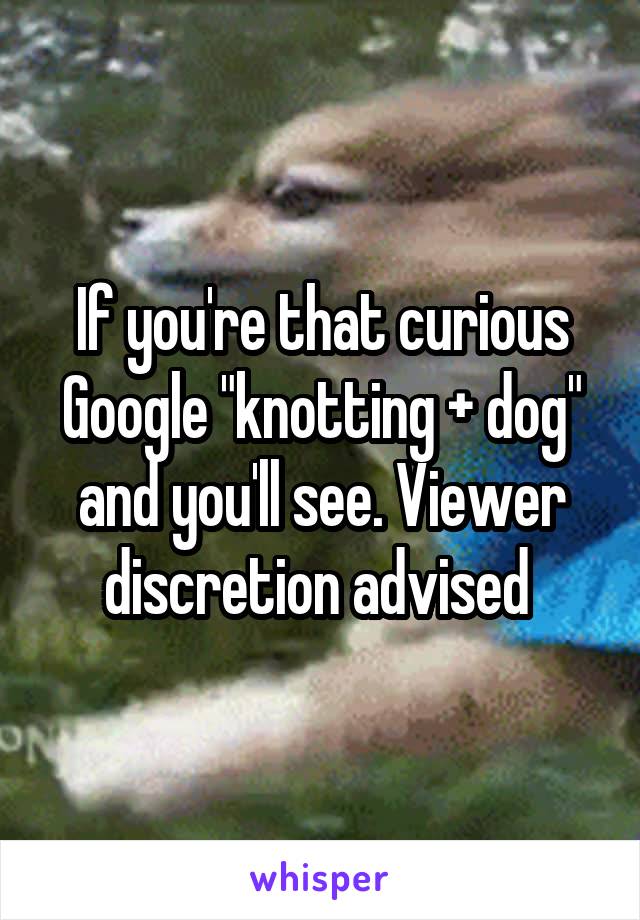 If you're that curious Google "knotting + dog" and you'll see. Viewer discretion advised 
