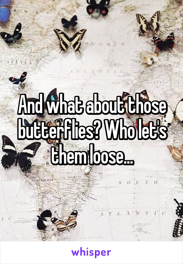 And what about those butterflies? Who let's them loose...