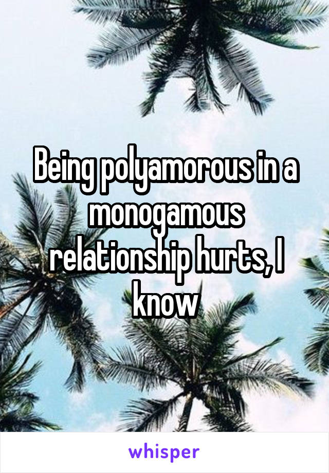 Being polyamorous in a monogamous relationship hurts, I know
