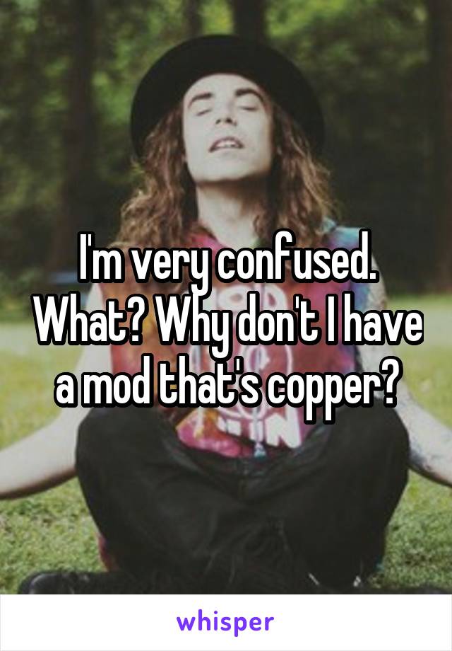 I'm very confused. What? Why don't I have a mod that's copper?