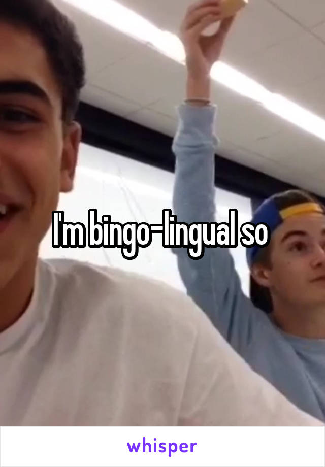 I'm bingo-lingual so 