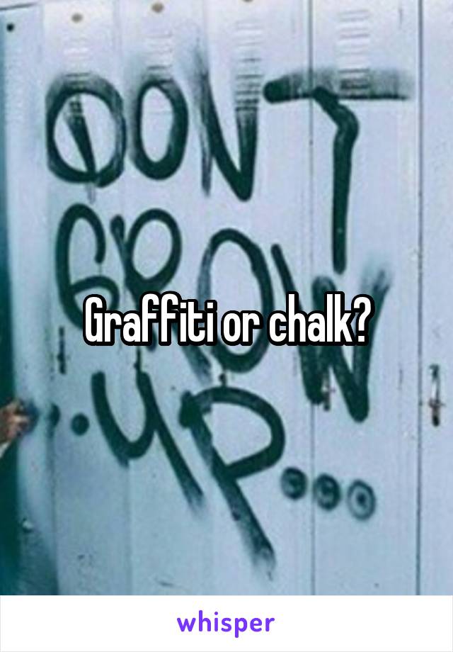 Graffiti or chalk?