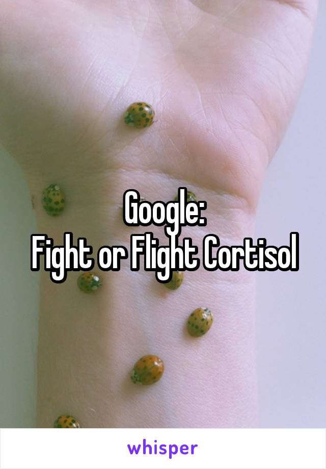 Google:
Fight or Flight Cortisol