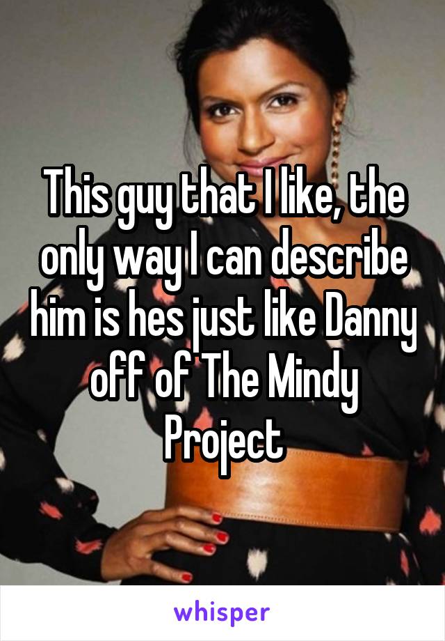 This guy that I like, the only way I can describe him is hes just like Danny off of The Mindy Project