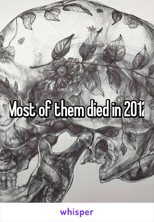 Most of them died in 2012