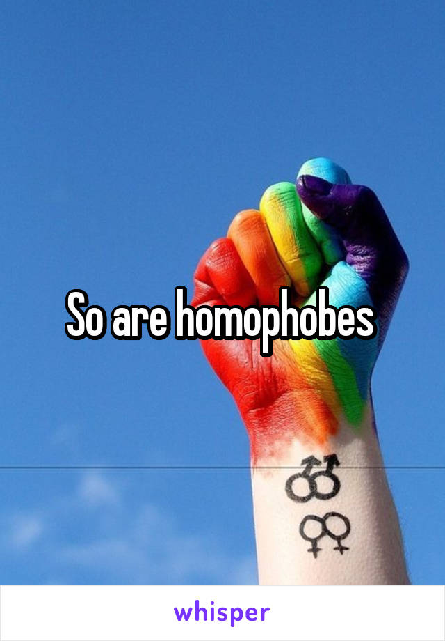 So are homophobes 