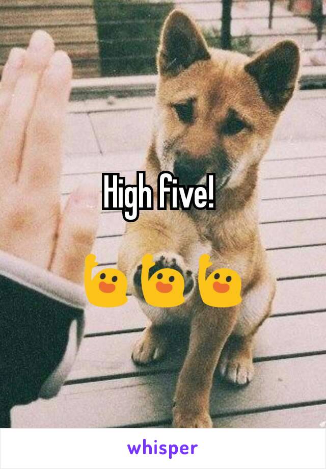 High five! 

🙋🙋🙋