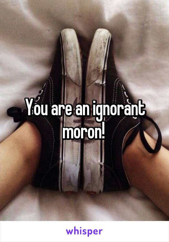 You are an ignorant moron! 
