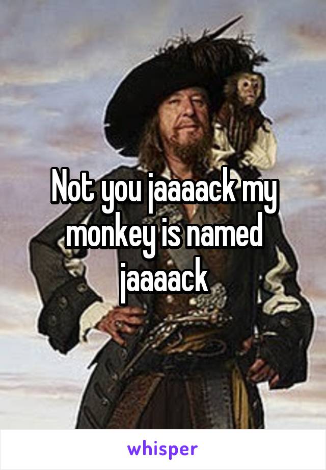 Not you jaaaack my monkey is named jaaaack