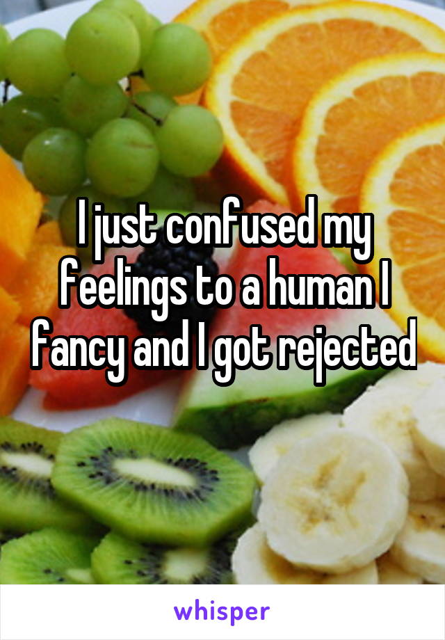 I just confused my feelings to a human I fancy and I got rejected 