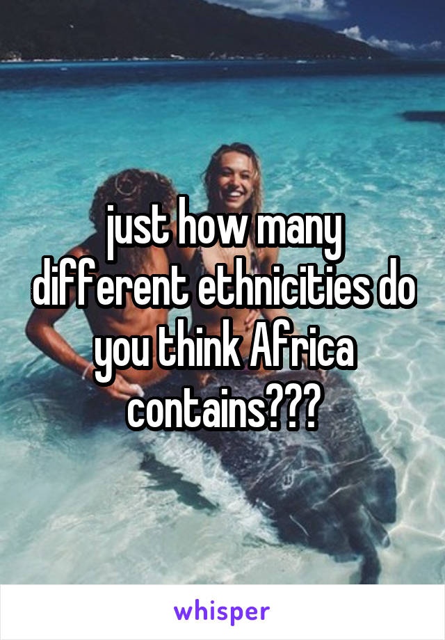 just how many different ethnicities do you think Africa contains???