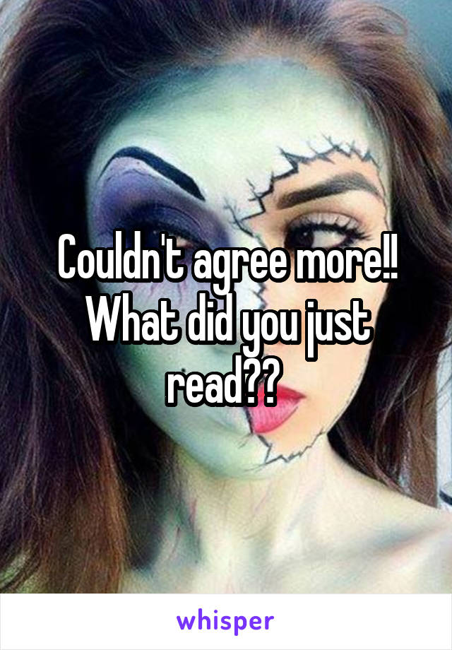 Couldn't agree more!! What did you just read?? 