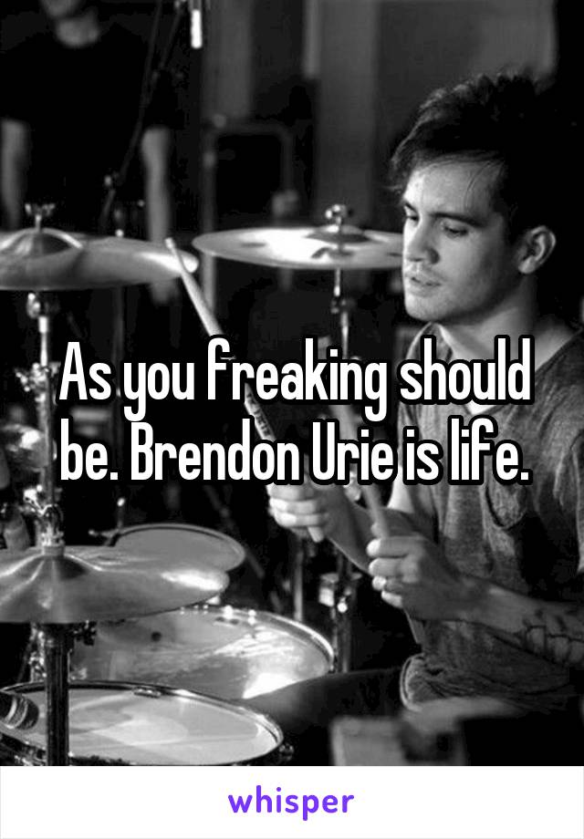 As you freaking should be. Brendon Urie is life.