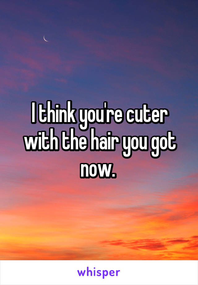 I think you're cuter with the hair you got now. 