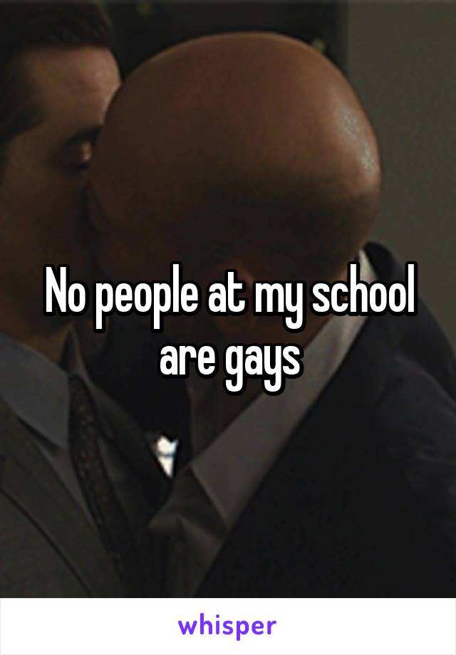 No people at my school are gays