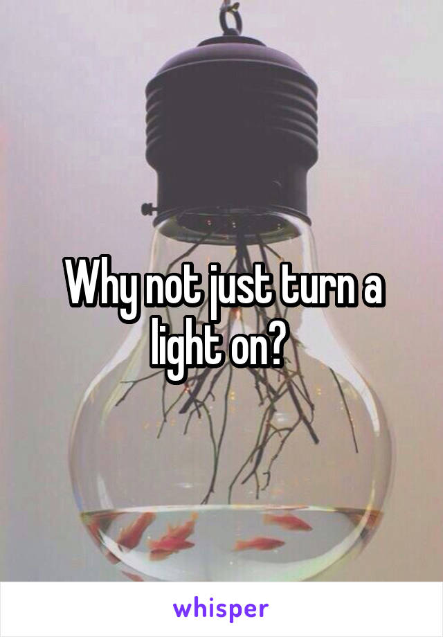 Why not just turn a light on? 