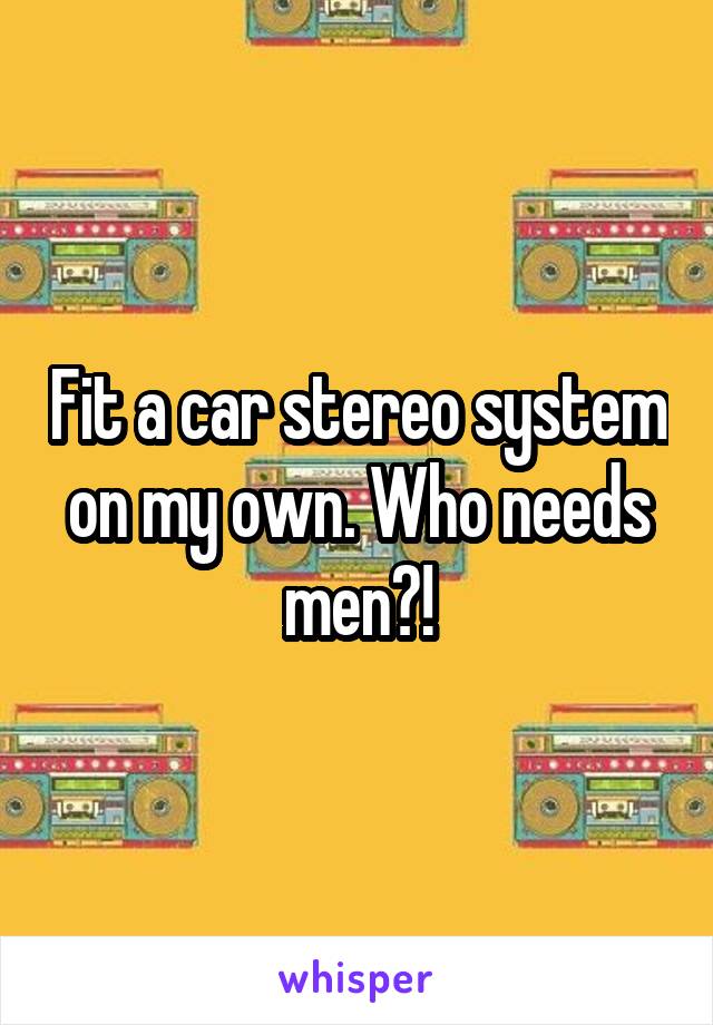 Fit a car stereo system on my own. Who needs men?!
