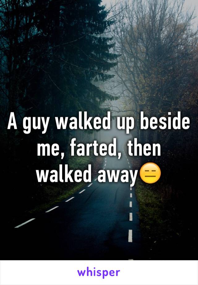 A guy walked up beside me, farted, then walked away😑
