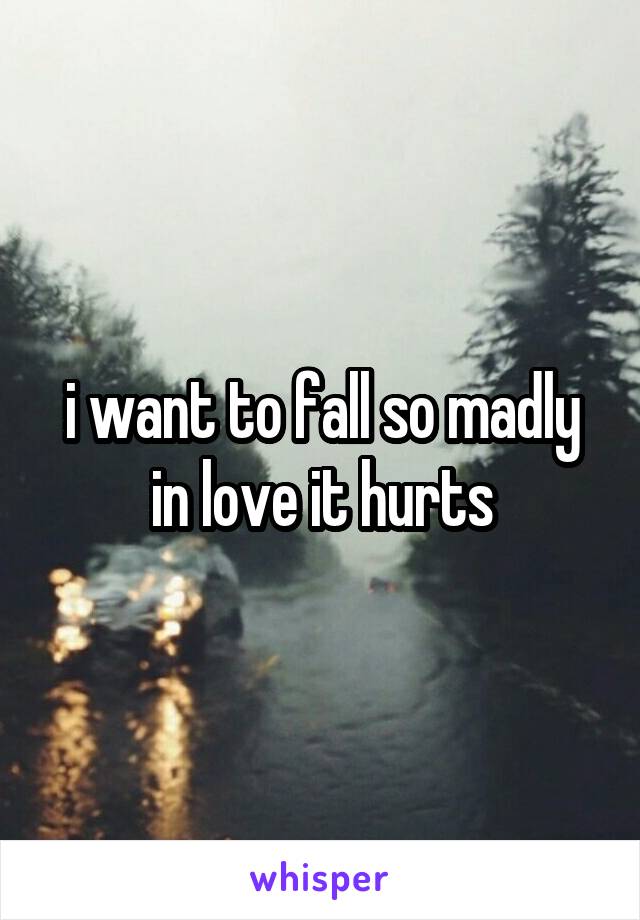 i want to fall so madly in love it hurts