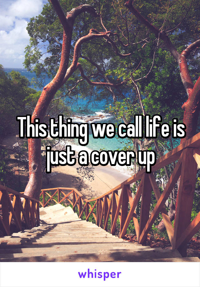 This thing we call life is just a cover up